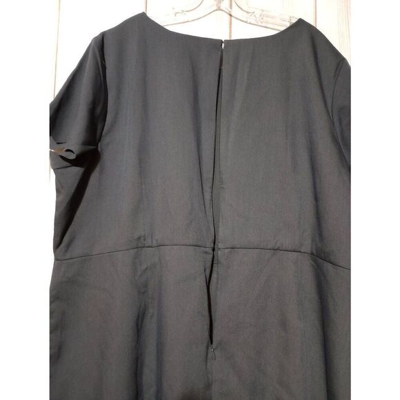 Loft Dress Ladies 26 Gray Short Sleeve Midi Office Siren Corpcore - Picture 4 of 9